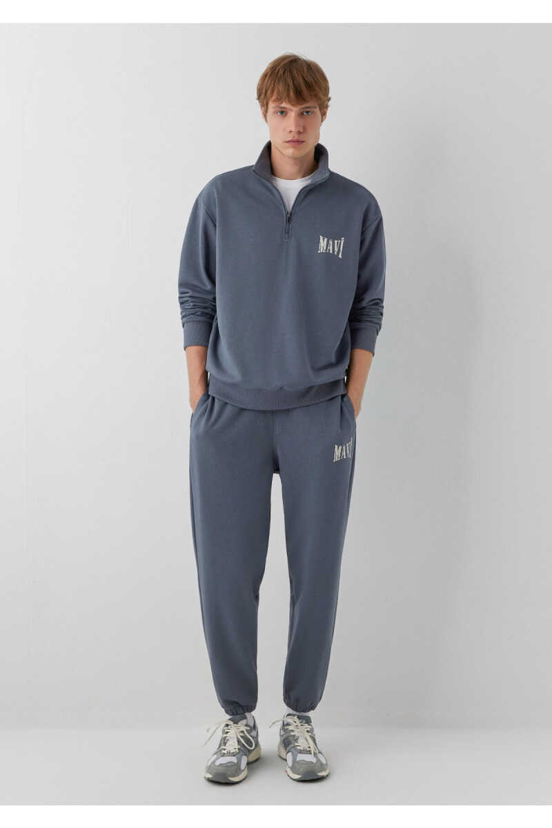 Mavi Logo Yarı Fermuarlı Mavi Erkek Sweatshirt 0S10672-80776 - 2
