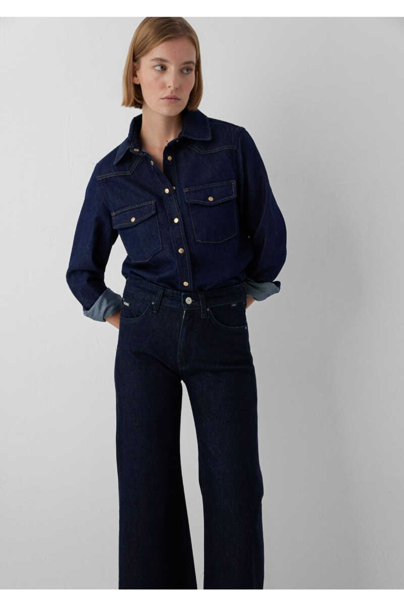Mavi Angela Classic Denim Rinse Kadın Jean Gömlek 1210819-A3835 - 1