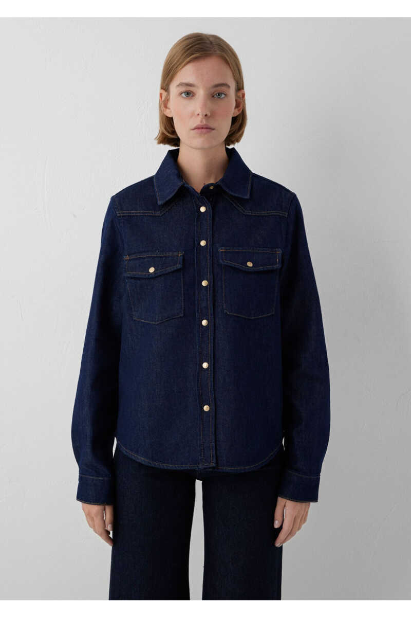 Mavi Angela Classic Denim Rinse Kadın Jean Gömlek 1210819-A3835 - 3