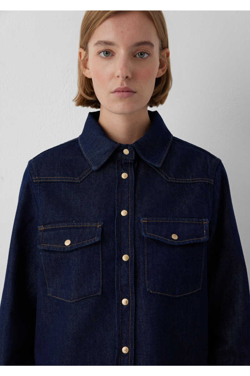 Mavi Angela Classic Denim Rinse Kadın Jean Gömlek 1210819-A3835 - 6