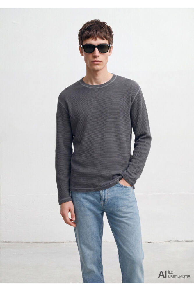 Mavi Antrasit Loose Fit Erkek Basic Tişört 0620048-80776