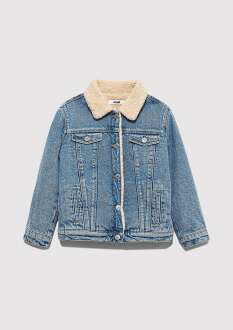 Mavi Atlas 90lar Suni Kürklü Açık Mavi Çocuk Jean Ceket 6111403-90875