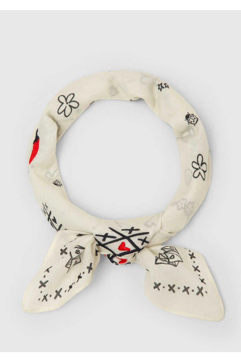 Mavi Baskılı EkruKadın Bandana 1914210-80194 - 3