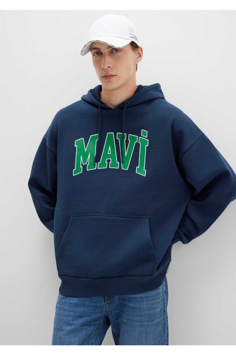 Mavi Baskılı Gece Lacivert Erkek Sweat 067149-29743 - 3