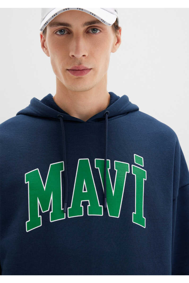 Mavi Baskılı Gece Lacivert Erkek Sweat 067149-29743 - 6