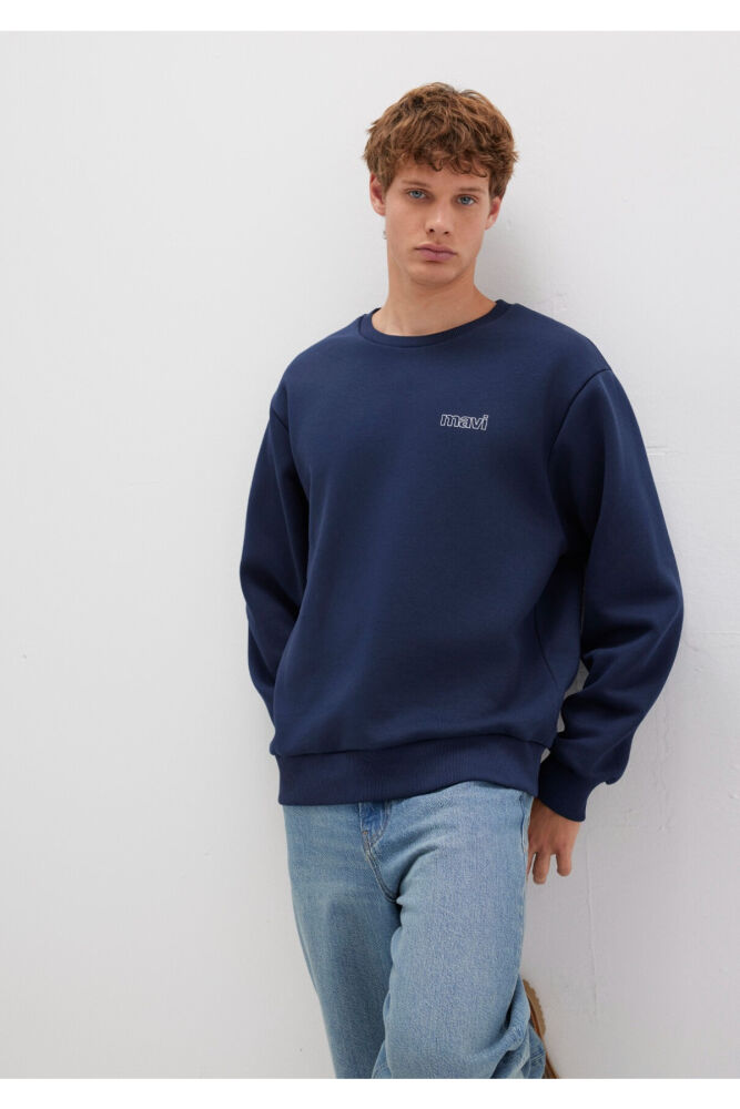 Mavi Baskılı Lacivert Erkek Sweat 0S10379-70488 (1)