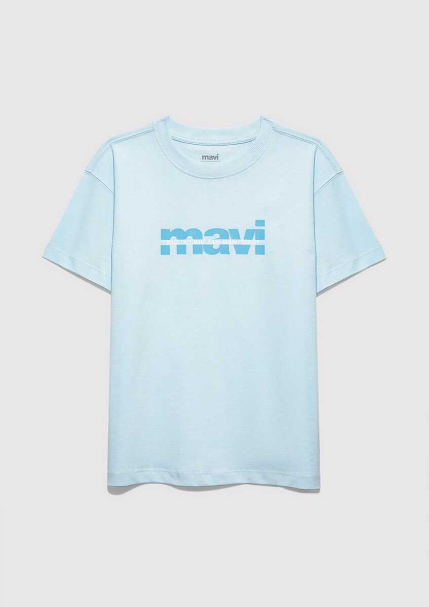 Mavi Baskılı Mavi Loose Fit Çocuk Tişört 6610444-91361 - 3