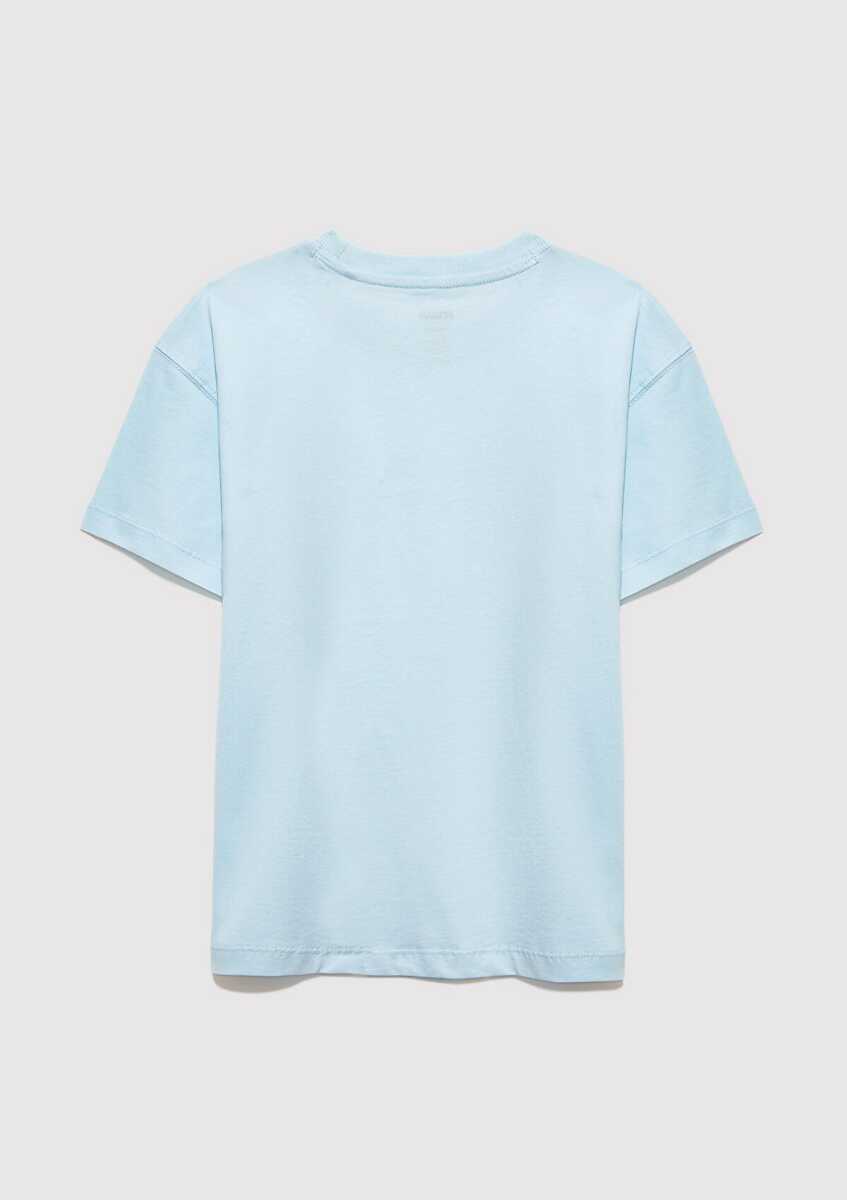 Mavi Baskılı Mavi Loose Fit Çocuk Tişört 6610444-91361 - 4