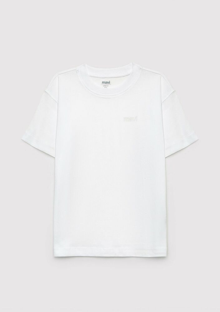 Mavi Beyaz Basic Loose Fit Çocuk Tişört 6610493-620 (1)