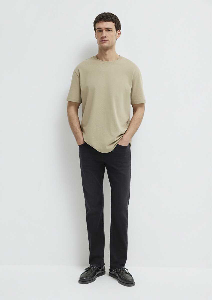 Mavi Bisiklet Yaka Bej Basic Loose Fit Erkek Tişört 0611596-70360 - 3