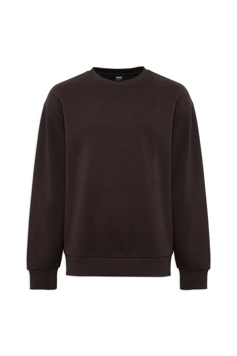 Mavi Bisiklet Yaka Kahverengi Basic Loose Fit Erkek Sweatshirt 0S10276-70219 - 8