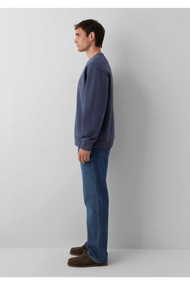 Mavi Bisiklet Yaka Lacivert Basic Loose Fit Erkek Sweatshirt 0S10276-70759 - 4