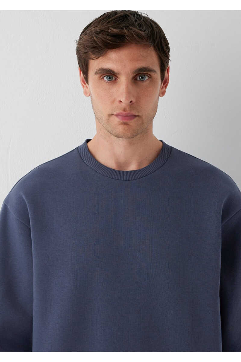 Mavi Bisiklet Yaka Lacivert Basic Loose Fit Erkek Sweatshirt 0S10276-70759 - 6