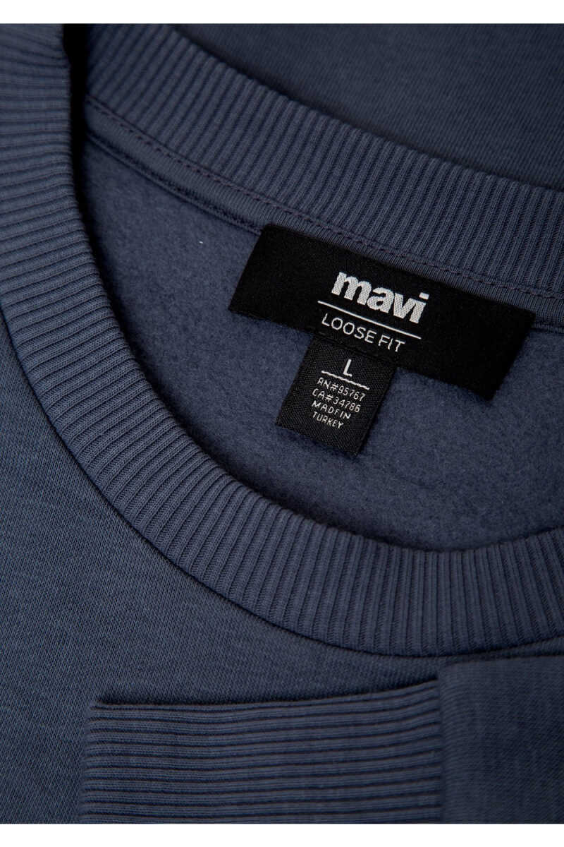 Mavi Bisiklet Yaka Lacivert Basic Loose Fit Erkek Sweatshirt 0S10276-70759 - 7