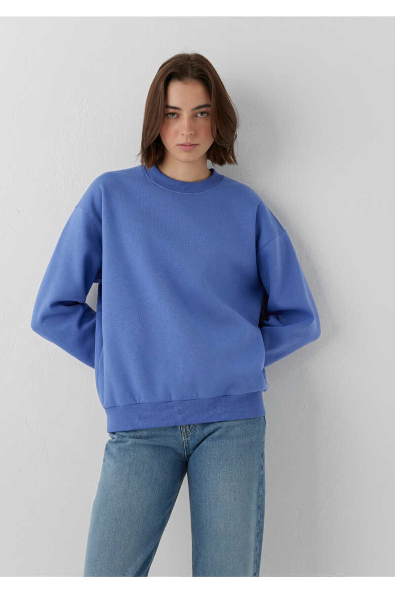 Mavi Bisiklet Yaka Mor Basic Kadın Sweatshirt 1610198-70662 - 1