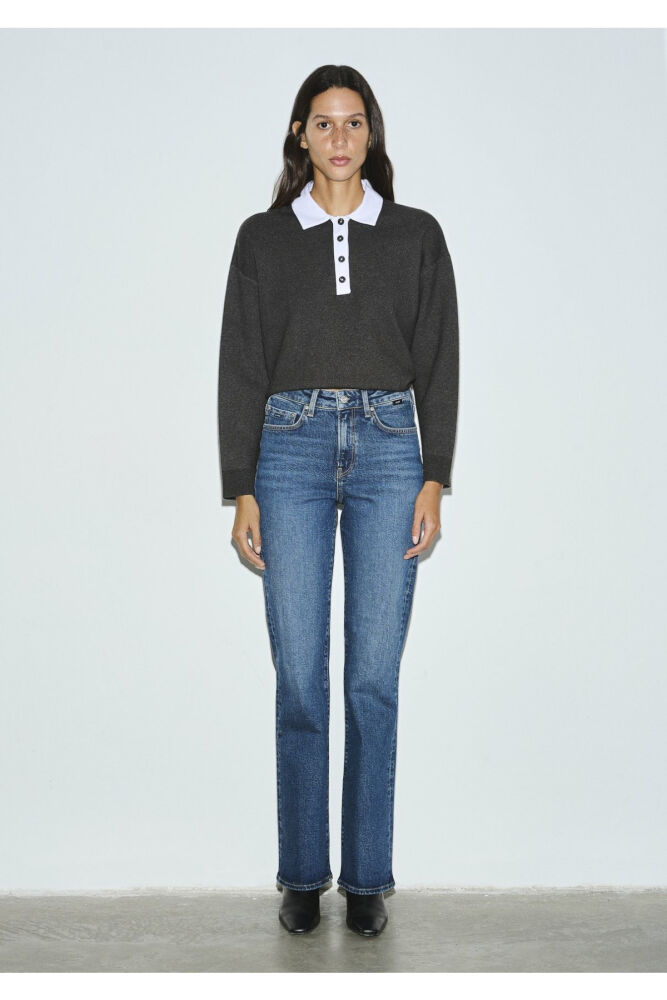 Mavi Blıss 90lar Classics Vintage Koyu Mavi Flare Bootcut Yüksek Bel Kadın Jean Pantolon 101437-A7503 (1)