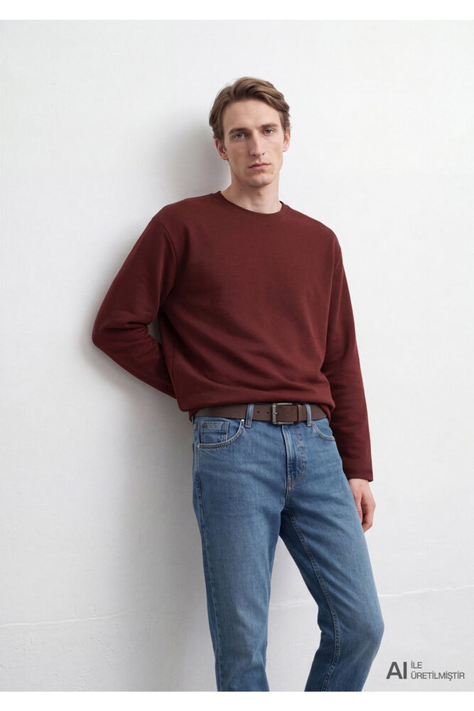 Mavi Bordo Loose Fit Erkek Sweatshirt 0S20172-70409