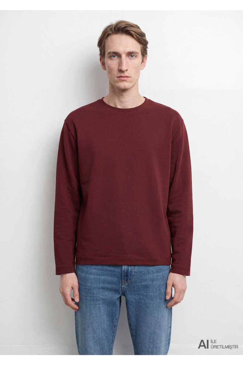 Mavi Bordo Loose Fit Erkek Sweatshirt 0S20172-70409 - 3