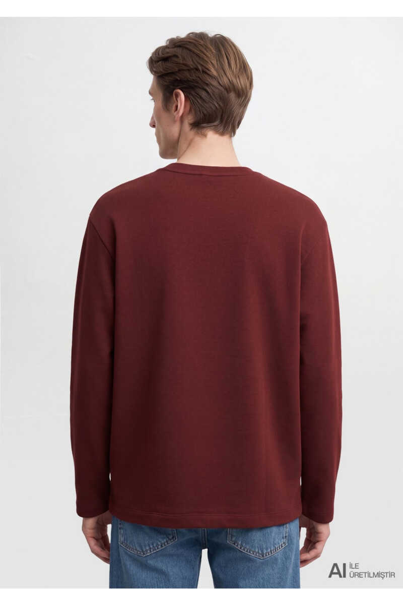 Mavi Bordo Loose Fit Erkek Sweatshirt 0S20172-70409 - 5