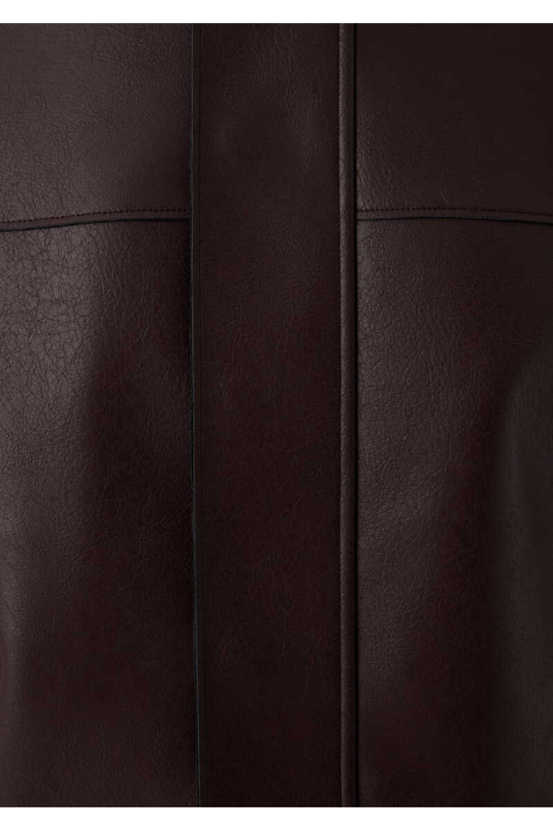 Mavi Bordo Suni Deri Loose Fit Kadın Ceket 0110858-70223 - 8