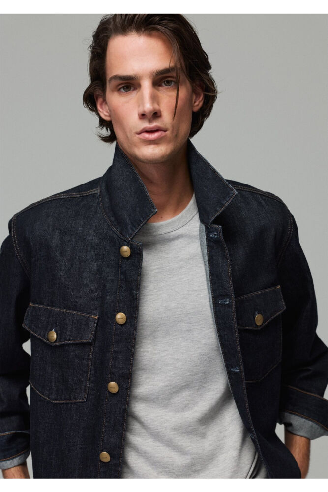 Mavi Caleb Classic Vintage Rinse Denim Regular Fit Erkek Jean Ceket 0121290-A7779 (1)