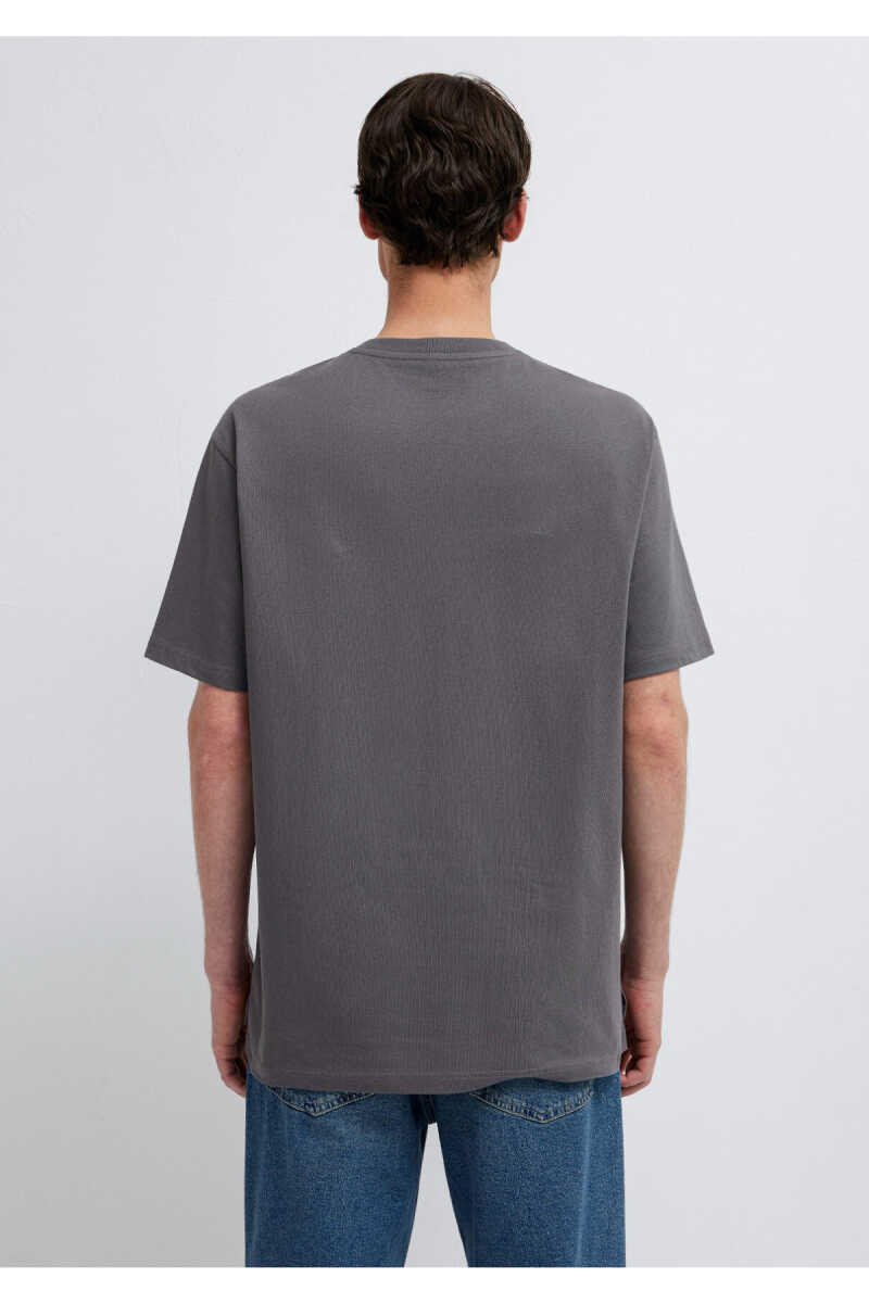 Mavi Cep Detaylı Gri Basic Loose Fit Erkek Tişört 066248-85309 - 4