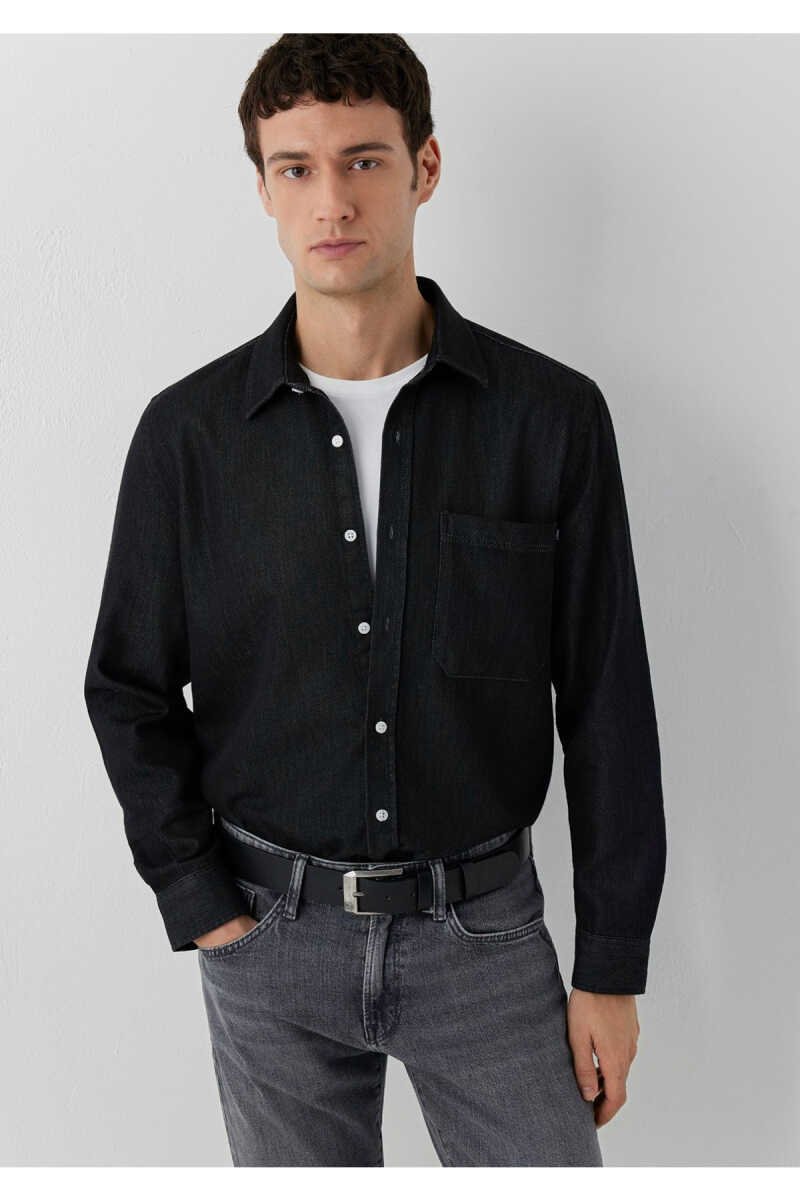 Mavi Cepli Antrasit Erkek Denim Gömlek 0212085-90850 - 1