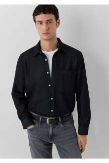 Mavi Cepli Antrasit Erkek Denim Gömlek 0212085-90850