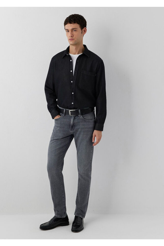 Mavi Cepli Antrasit Erkek Denim Gömlek 0212085-90850 (1)