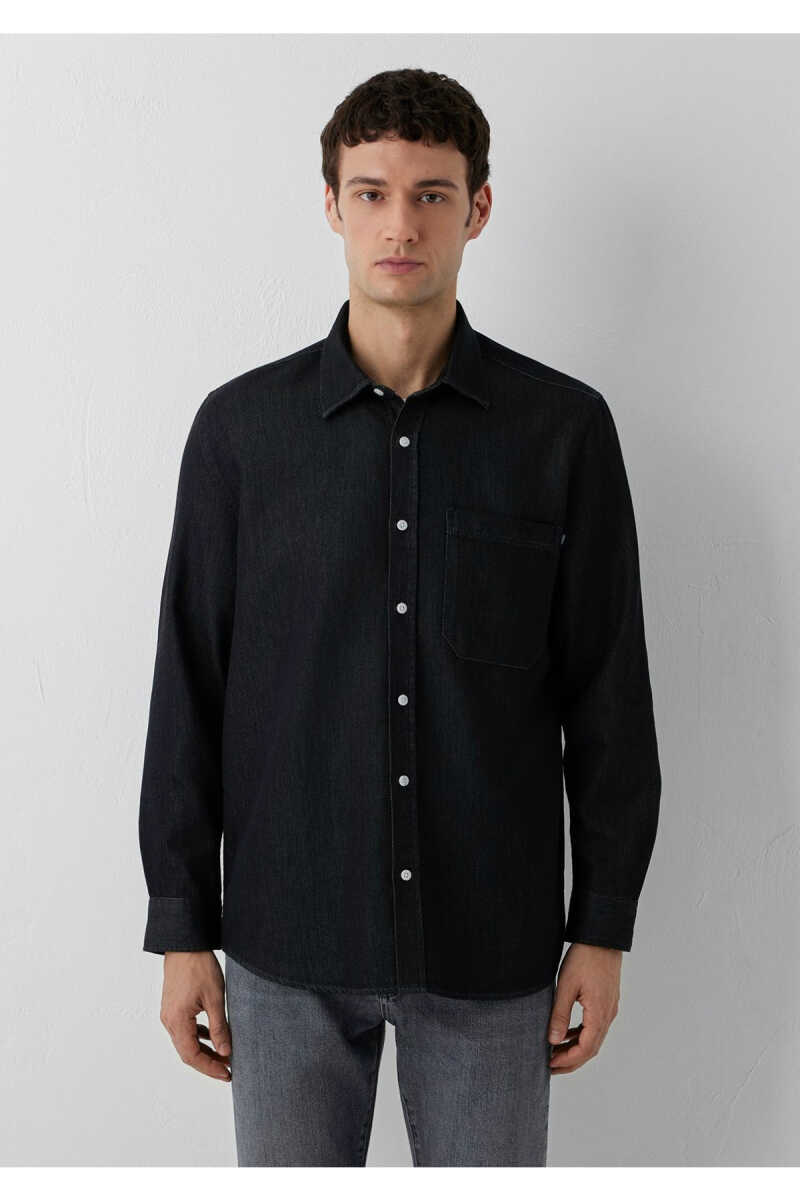 Mavi Cepli Antrasit Erkek Denim Gömlek 0212085-90850 - 3