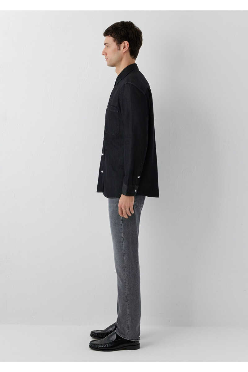 Mavi Cepli Antrasit Erkek Denim Gömlek 0212085-90850 - 4