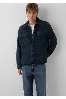 Mavi Cepli Lacivert Denim Loose Fit Erkek Jean Gömlek 0220353-18790 