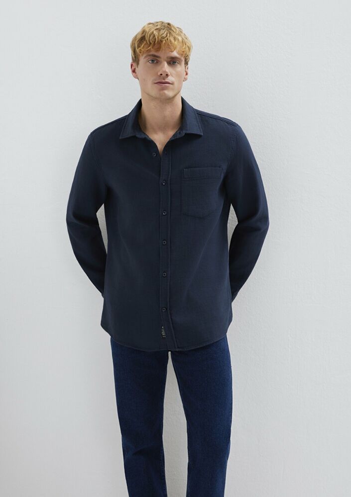 Mavi Cepli Lacivert Regular Fit Erkek Gömlek 0211898-86623 (1)