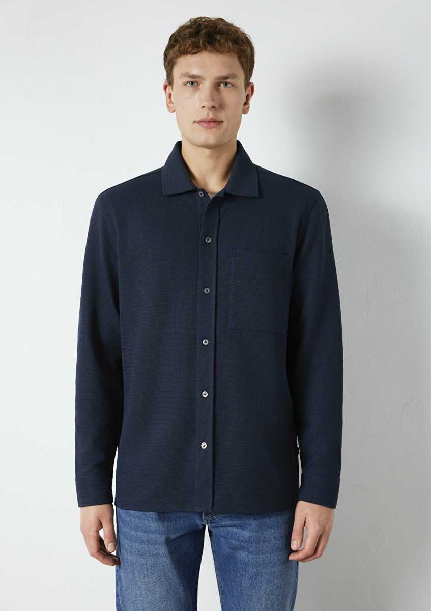Mavi Cepli Lacivert Regular Fit Gömlek 0211874-70490 - 3