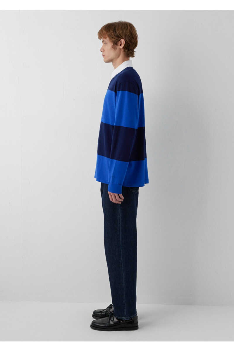 Mavi Çizgili Erkek Sweat 0S20218-A7894 - 5