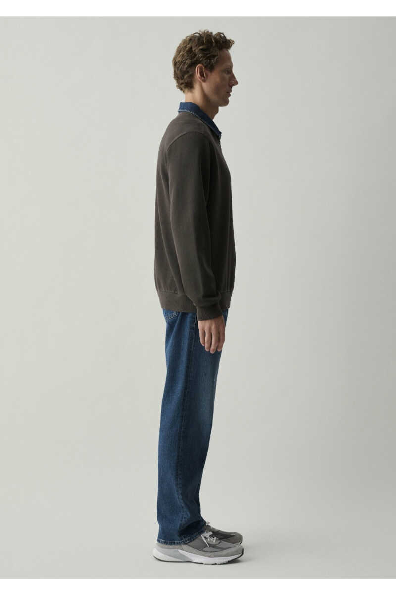 Mavi Denim Yaka Kahverengi Regular Fit Erkek Polo Sweatshirt 0S10669-70219 - 5