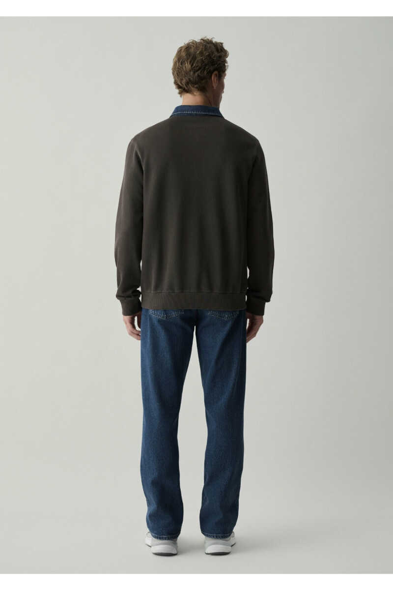 Mavi Denim Yaka Kahverengi Regular Fit Erkek Polo Sweatshirt 0S10669-70219 - 6