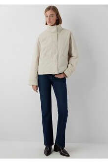 Mavi Dik Yaka Ekru Oversize Kadın Ceket 1110914-70037 