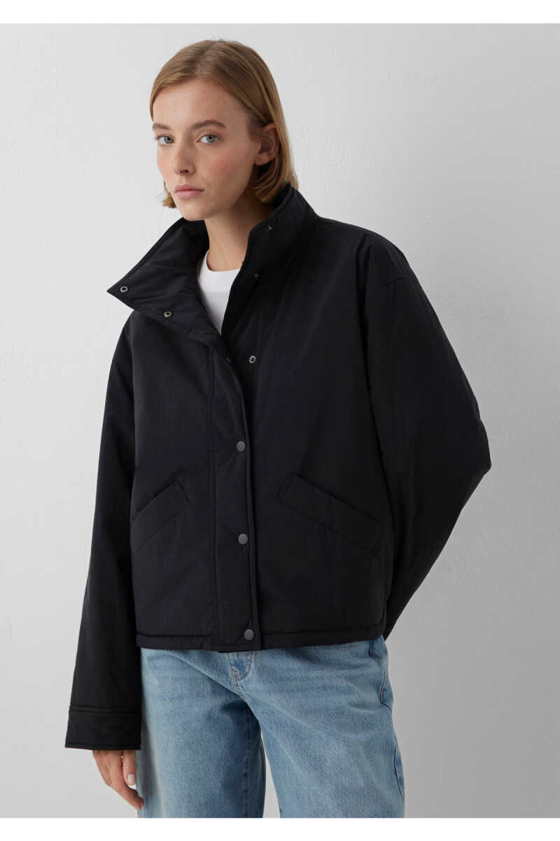 Mavi Dik Yaka Siyah Oversize Kadın Ceket 1110914-900 - 1