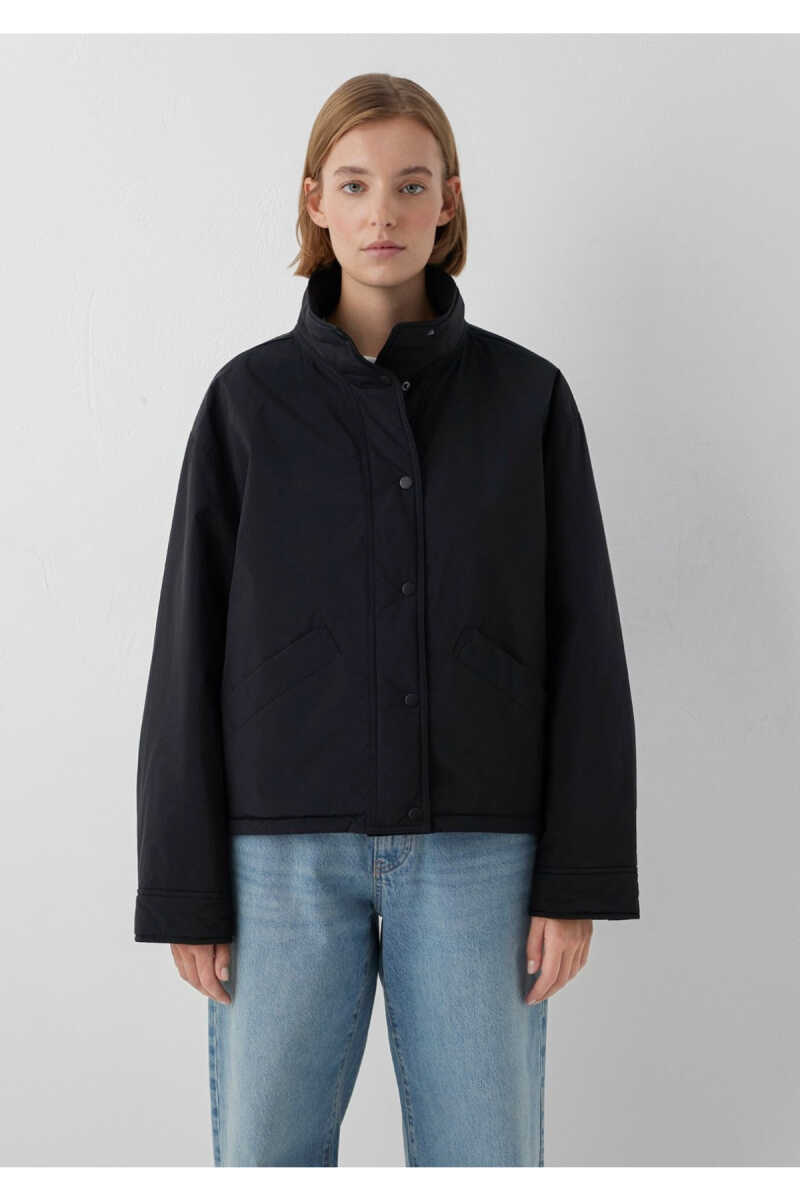Mavi Dik Yaka Siyah Oversize Kadın Ceket 1110914-900 - 3