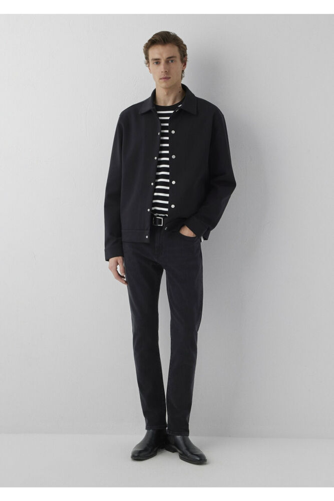 Mavi Düğmeli Siyah Loose Fit Erkek Sweatshirt 0S10633-900 (1)