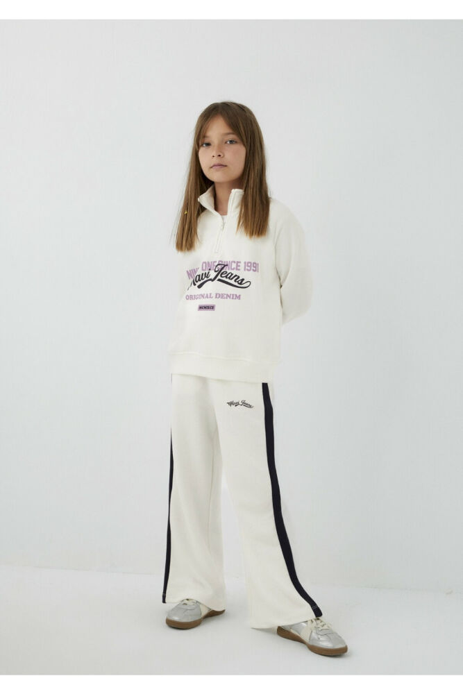 Mavi eans Baskılı Ekru Loose Fit Çocuk Eşofman Altı 7010060-70057