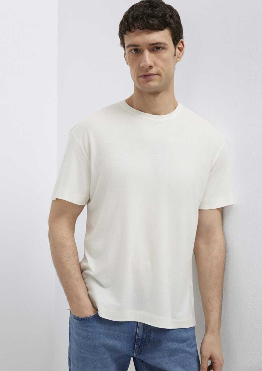 Mavi Ekru Basic Loose Fit Erkek Tişört 0613338-80194 - 2