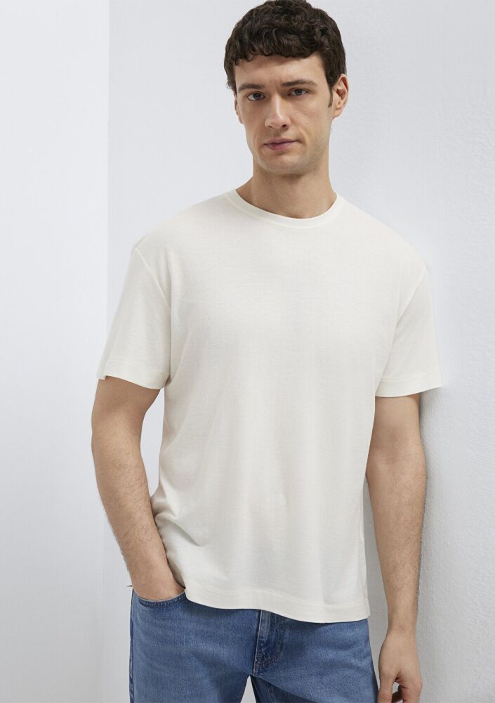 Mavi Ekru Basic Loose Fit Erkek Tişört 0613338-80194 (1)