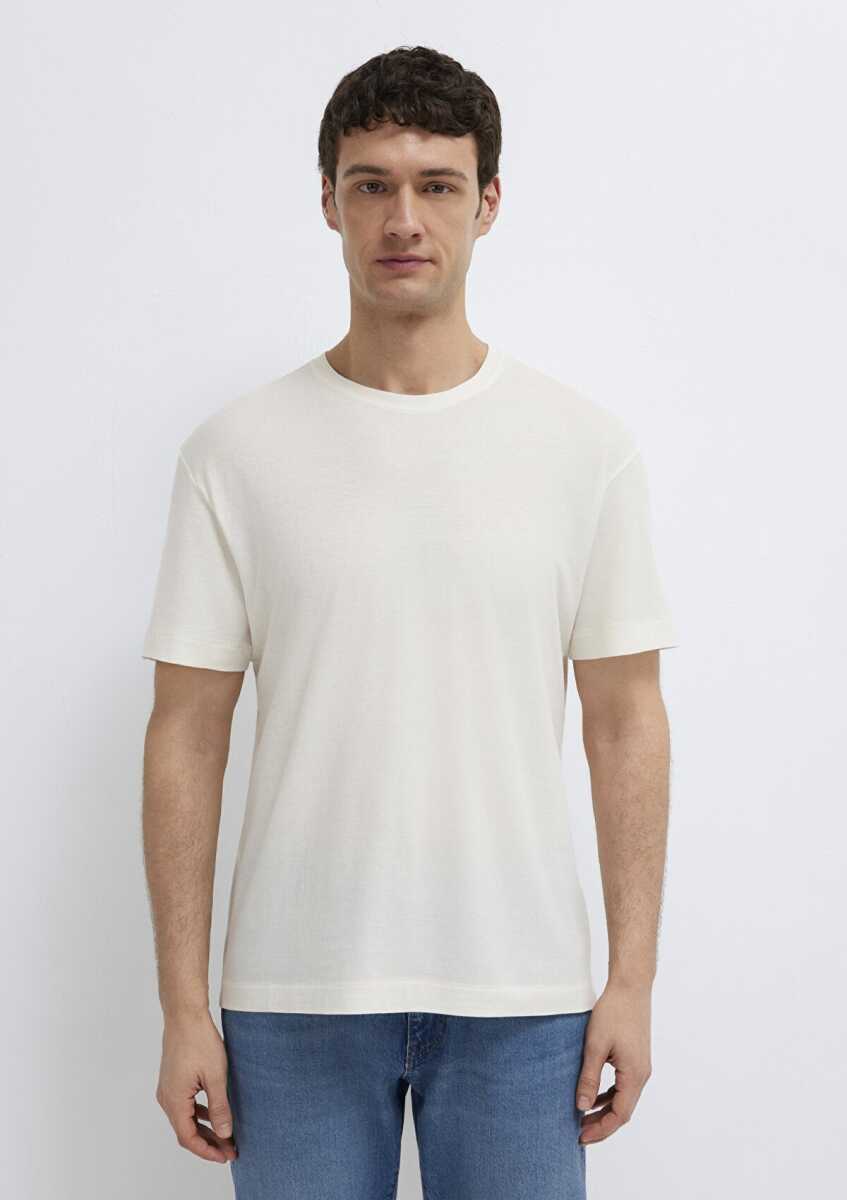 Mavi Ekru Basic Loose Fit Erkek Tişört 0613338-80194 - 3
