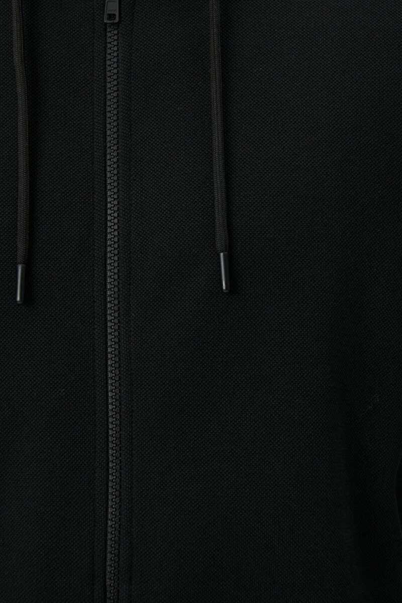 Mavi Fermuarlı Kapişonlu Siyah Erkek Sweat 0S10013-900 - 5