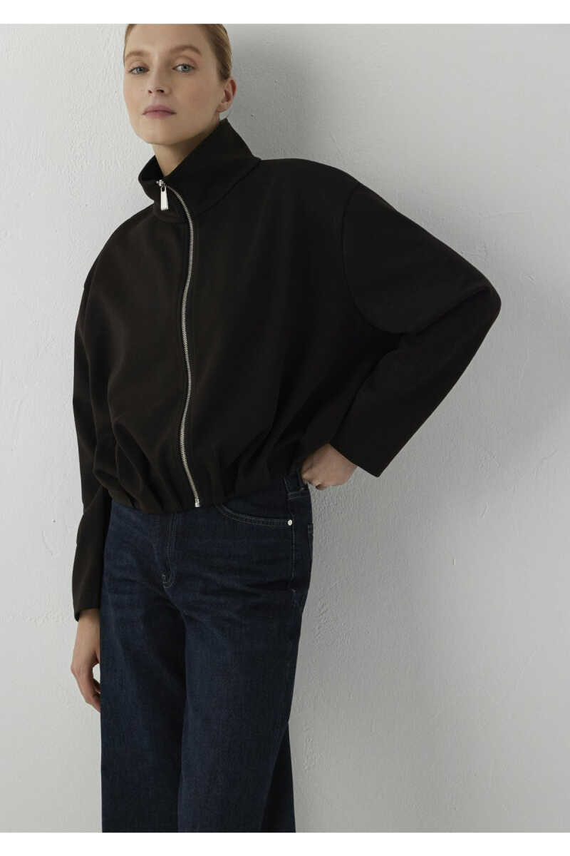 Mavi Fermuarlı Oversize Kadın Sweat 1S20007-70223