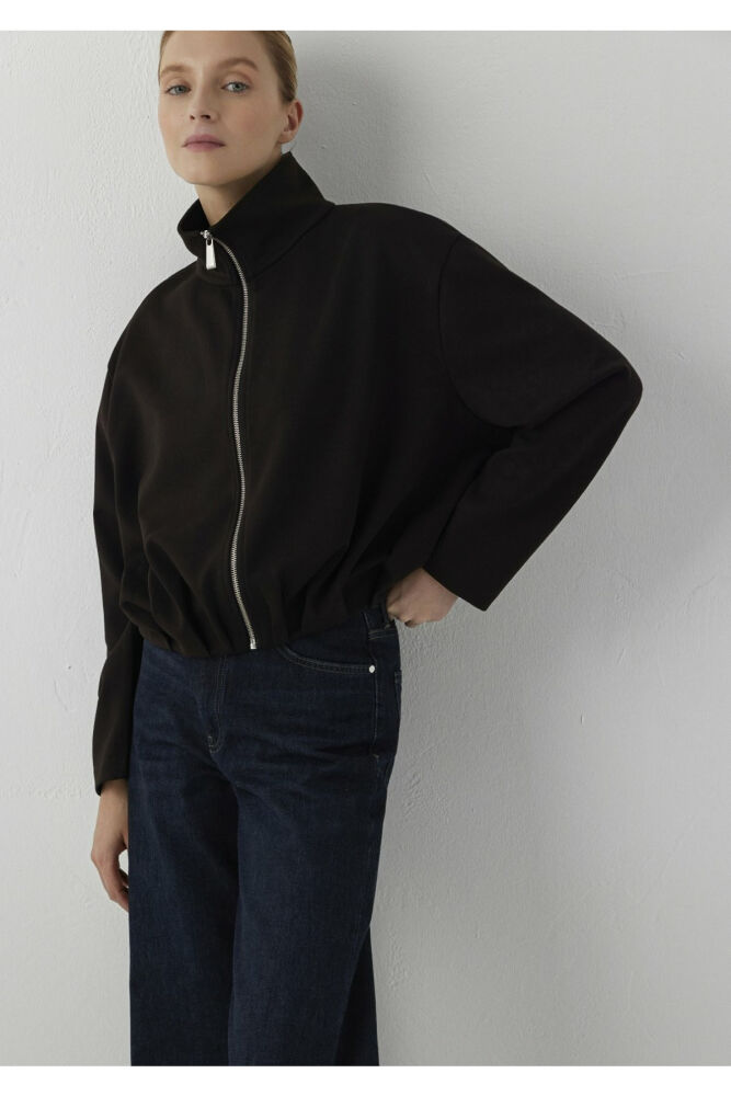 Mavi Fermuarlı Oversize Kadın Sweat 1S20007-70223