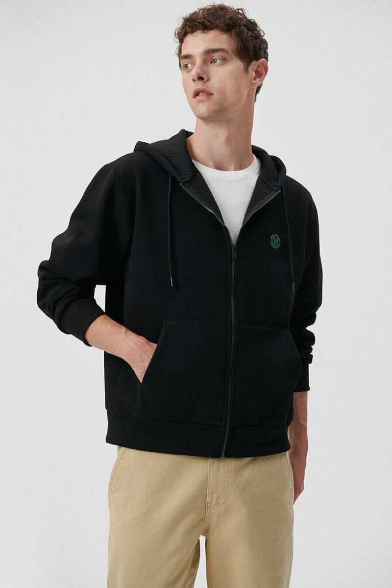 Mavi Fermuarlı Siyah Erkek Sweat 066979-900 - 6