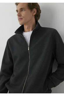 Mavi Gri Regular Fit Fermuarlı Erkek Sweatshirt 0S20121-80024